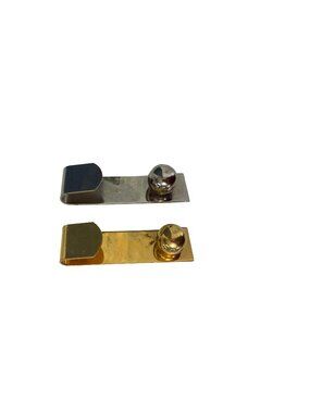 Vintage Gold Tone & Silver Tone Sweater Guard Collar Clips Set of 2 Geometric Ba